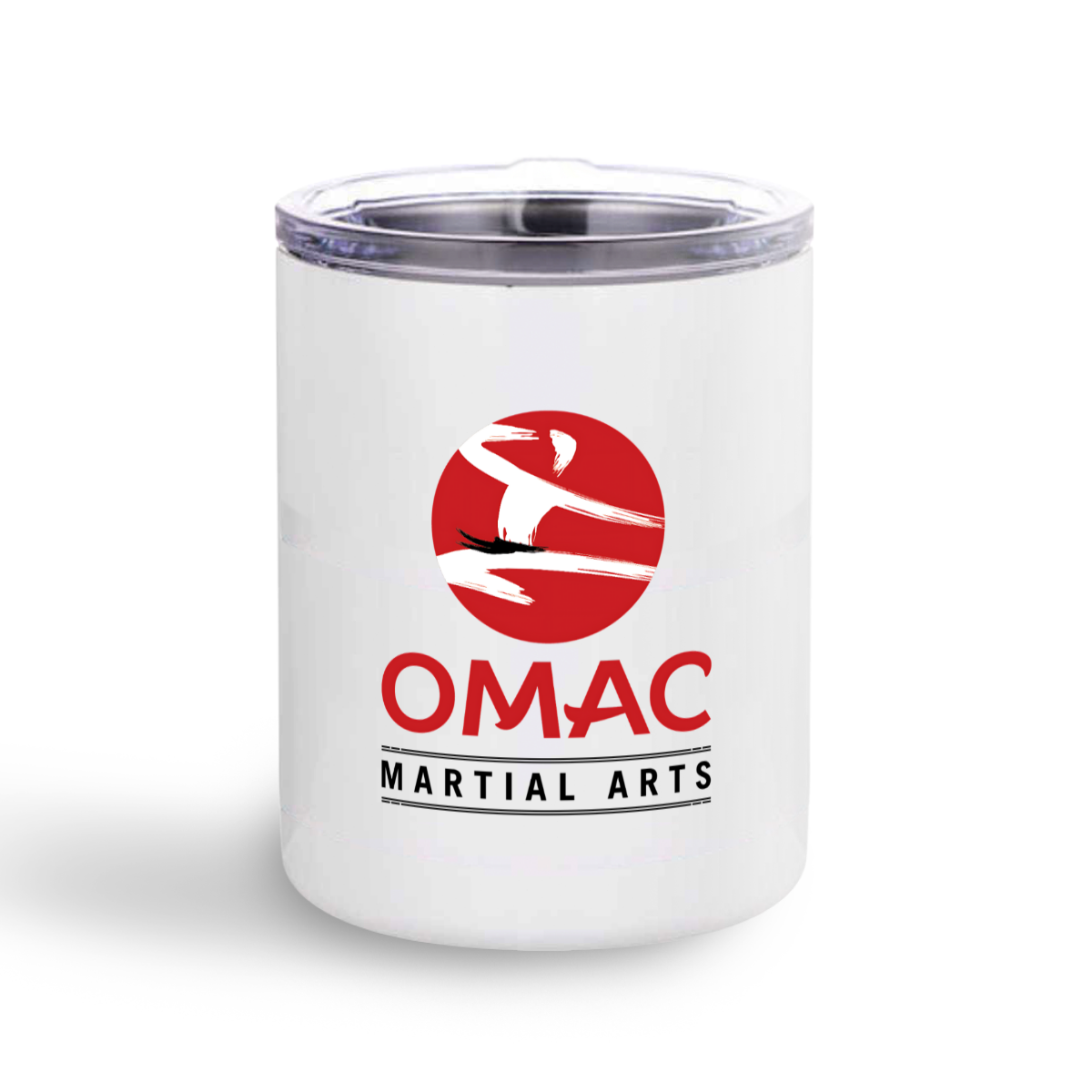 Logo - Stainless steel mug with clear lid